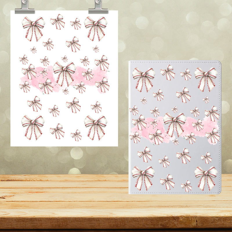 A5 Notebook UVDTF Wrap Baseball Bows 7133