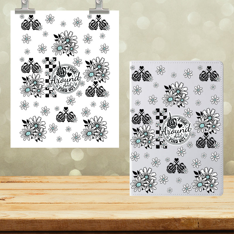 A5 Notebook UVDTF Wrap FAFO Floral 7128