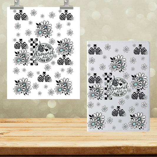 A5 Notebook UVDTF Wrap FAFO Floral 7128