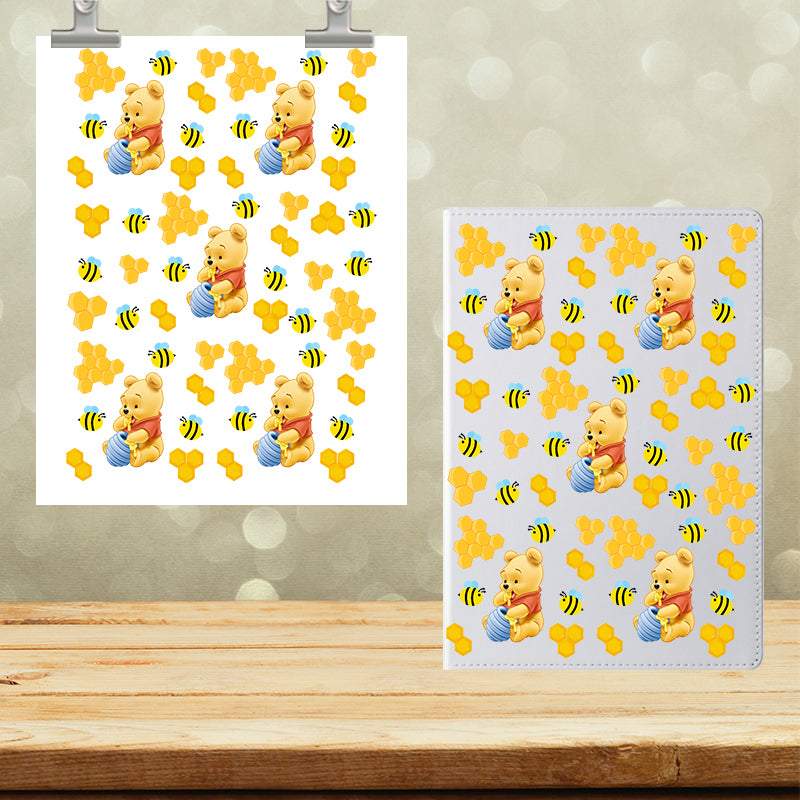 A5 Notebook UVDTF Wrap Yellow Bear & Bees 7143