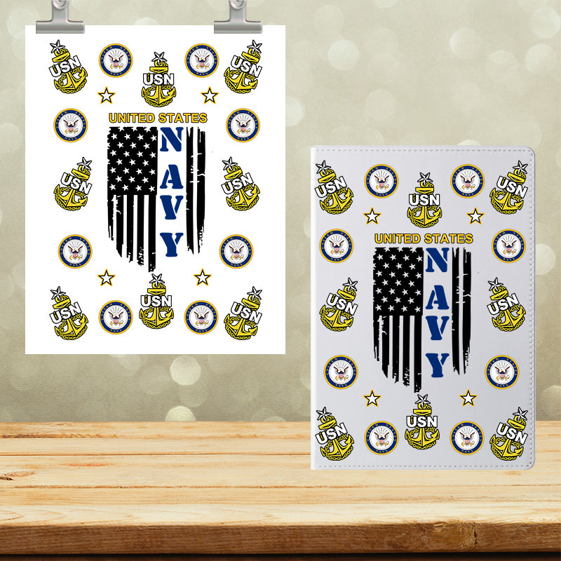 A5 Notebook UVDTF Wrap Navy 7147