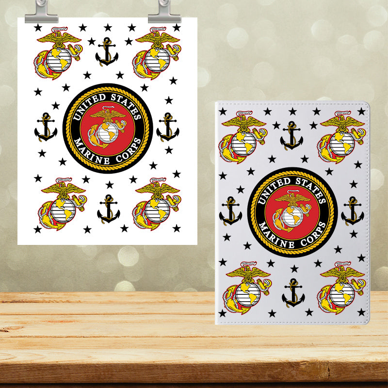 A5 Notebook UVDTF Wrap Marine Corps 7151
