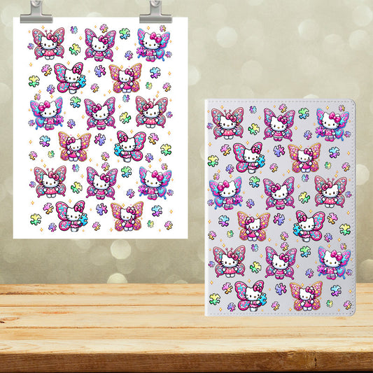 A5 Notebook UVDTF Wrap Cute Kitty Angel 7020
