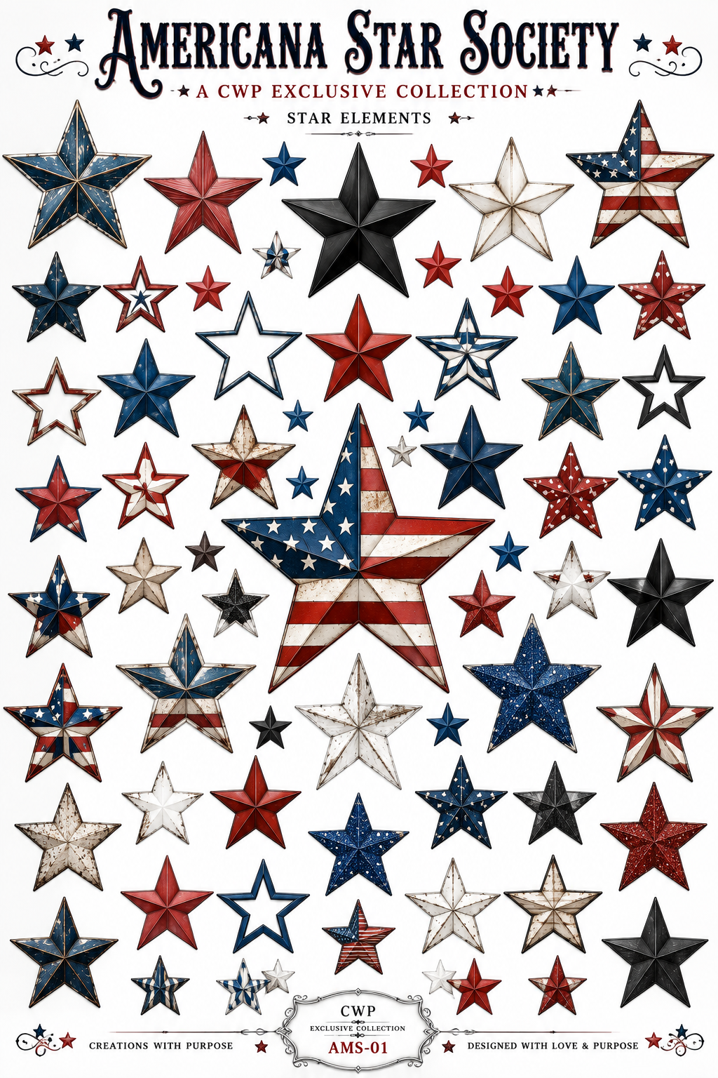 Americana Star Society | UVDTF 9.5 x14 Element Sheets