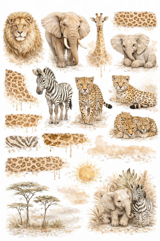 Safari Collection | UVDTF 9.5 x14 Element Sheets