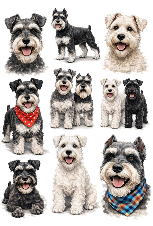 UVDTF 9.5 x 14 Element Sheet Schnauzers 1032