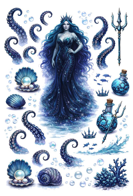 UVDTF 9.5 x 14 Element Sheet Sea Queen of the Deep 840