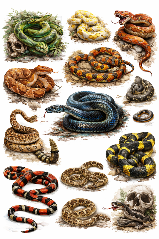 Snake Collection | UVDTF 9.5 x14 Element Sheets
