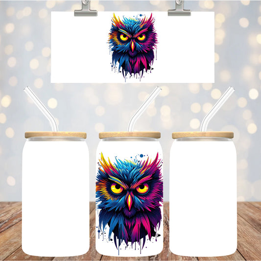4" Decal Uvdtf Wrap Colorful Owl D191