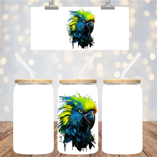 4" Decal Uvdtf Wrap Colorful Parrot D192