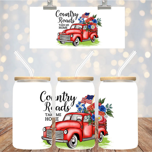 4" Decal Uvdtf Wrap Country Roads Take Me Home D160