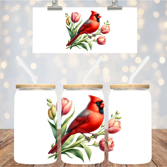 4" Decal Uvdtf Wrap Tulips Cardinal D151