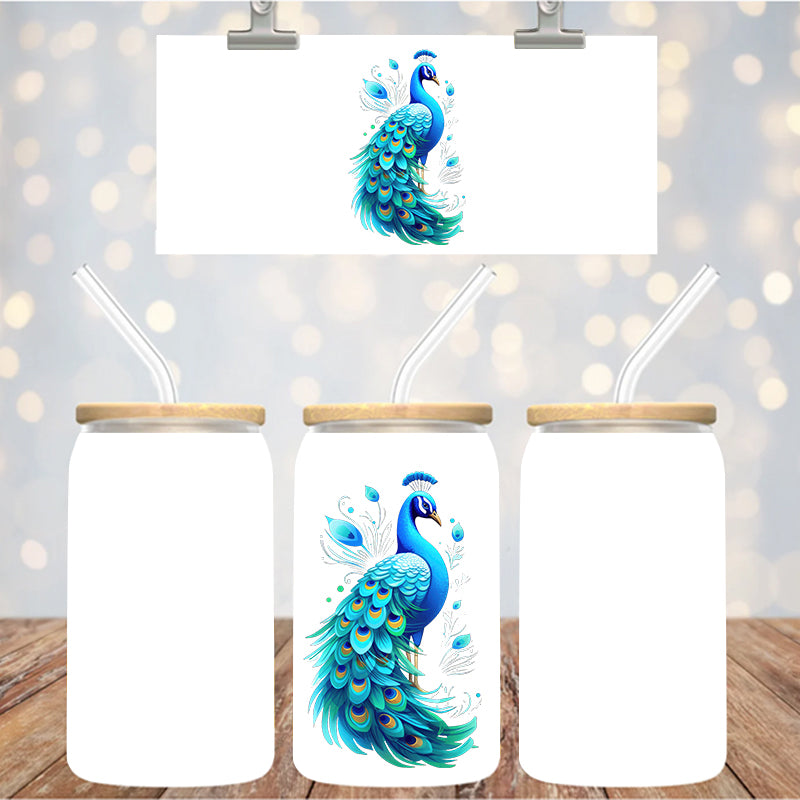 4" Decal Uvdtf Wrap Peacock D216