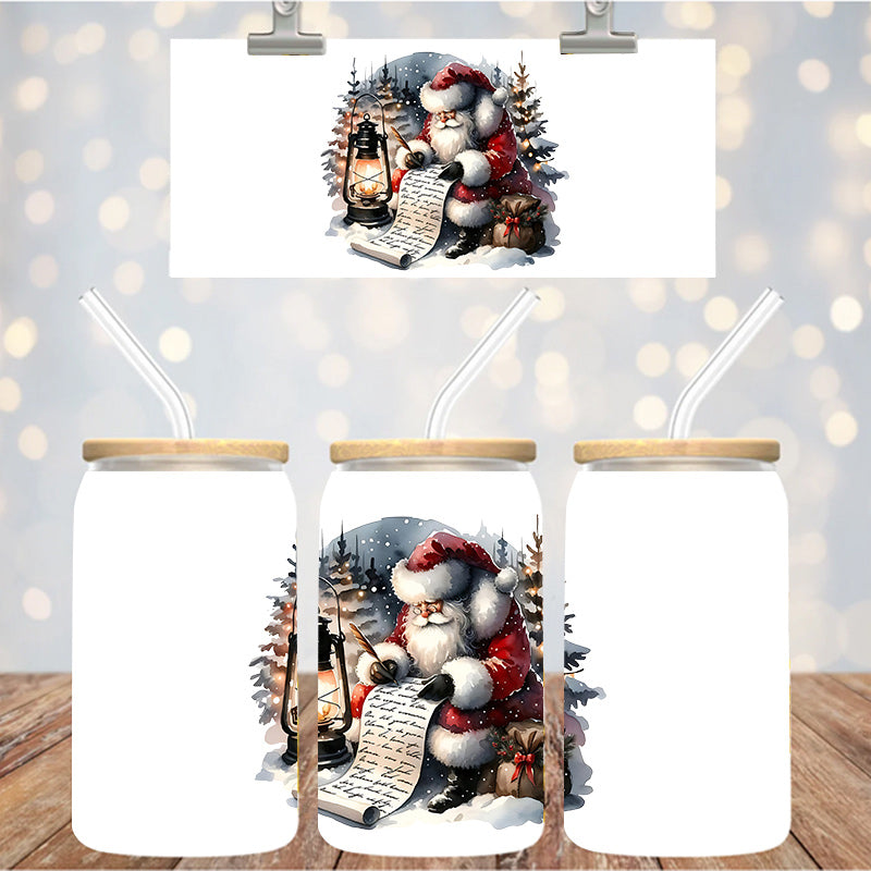 4" Decal Uvdtf Wrap Santa Christmas D168