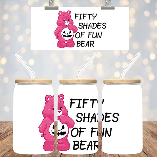 4" Decal Uvdtf Wrap Fifty Shades of Fun Bear D193