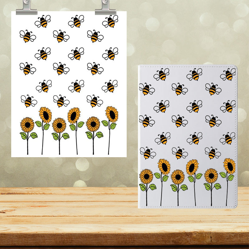 A5 Notebook UVDTF Wrap Sunflowers and Bees 7042