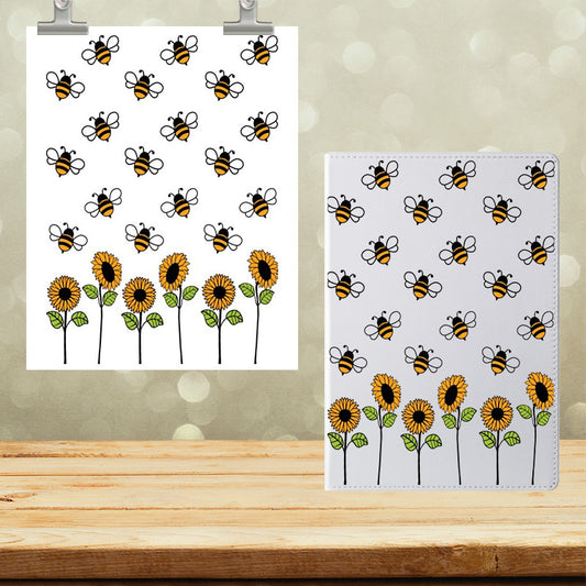 A5 Notebook UVDTF Wrap Sunflowers and Bees 7042