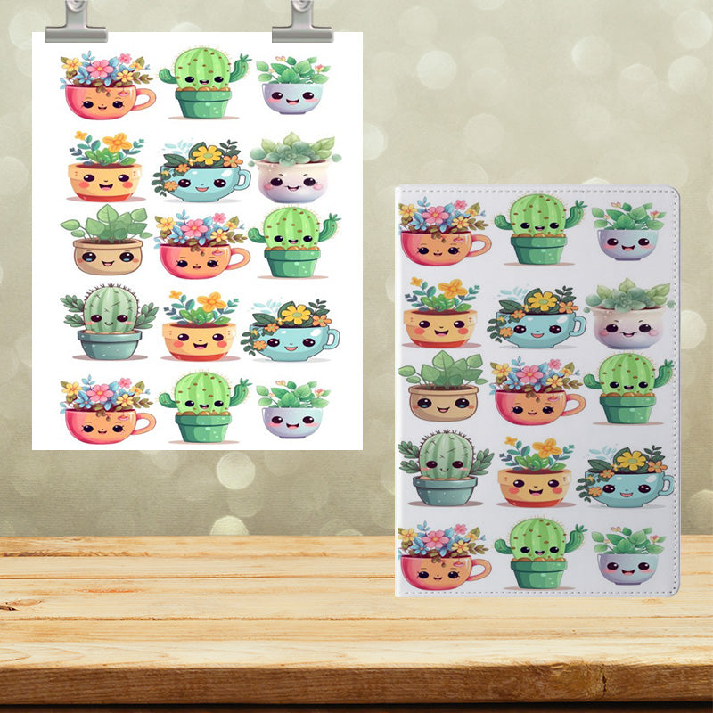 A5 Notebook UVDTF Wrap Cute Plants 7051