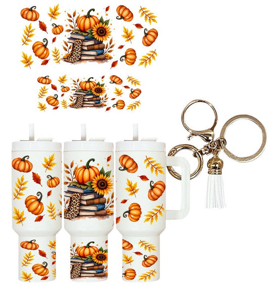 UVDTF Mini Tumbler Wrap Fall Books 4216