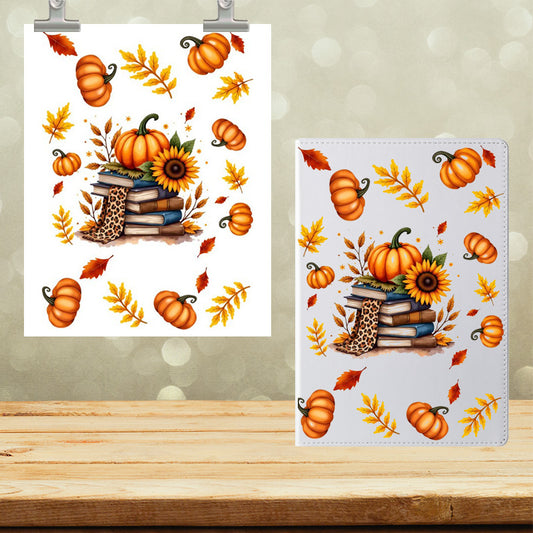 A5 Notebook UVDTF Wrap Fall pumpkins Books 7061