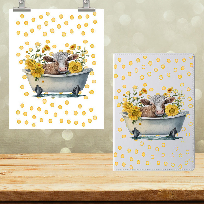 A5 Notebook UVDTF Wrap Cow in Tub 7052