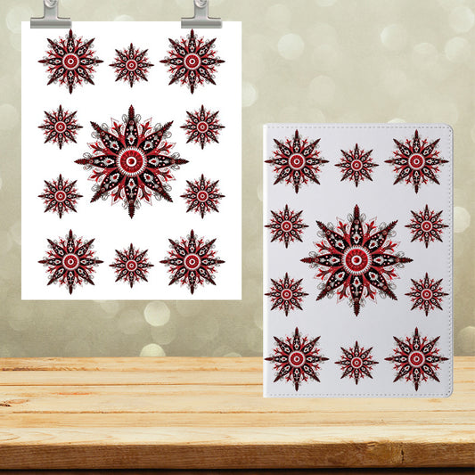 A5 Notebook UVDTF Wrap Snowflake Design 7079