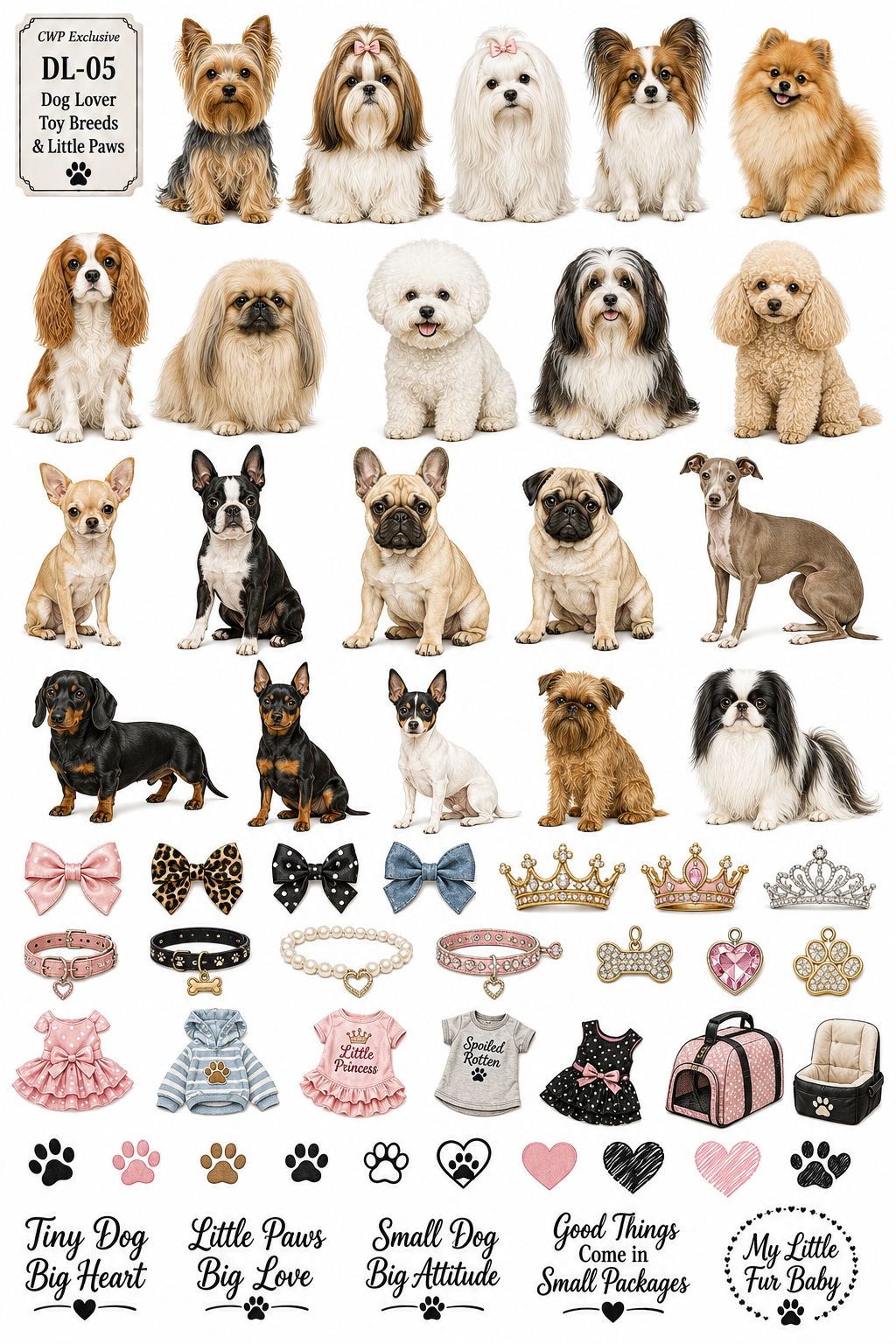 Dog Lovers Society | Premium UVDTF Element Sheets | Dog Breed & Pet Lover Collection