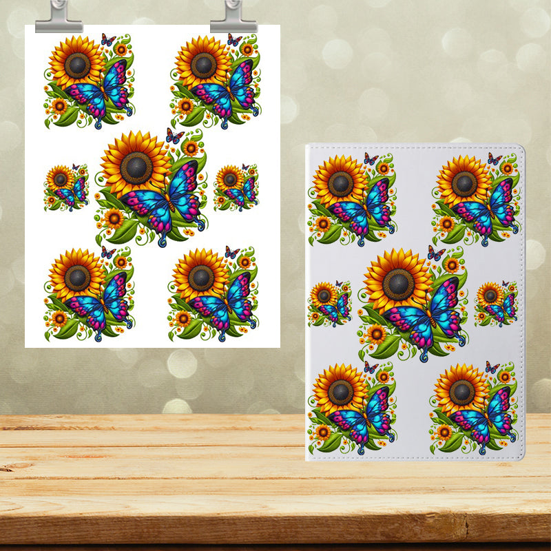 A5 Notebook UVDTF Wrap Floral butterflies 7095