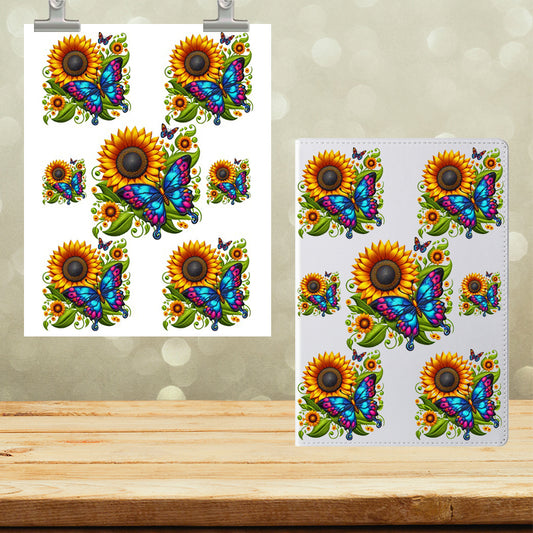A5 Notebook UVDTF Wrap Floral butterflies 7095