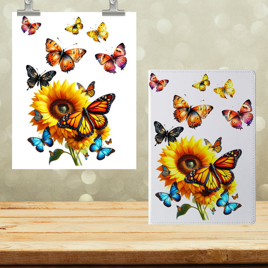 A5 Notebook UVDTF Wrap Sunflower & Butterflies 7081