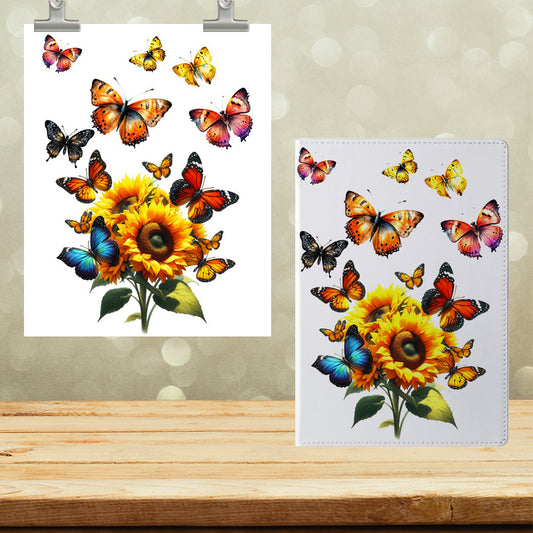A5 Notebook UVDTF Wrap Sunflower & Butterflies 7080