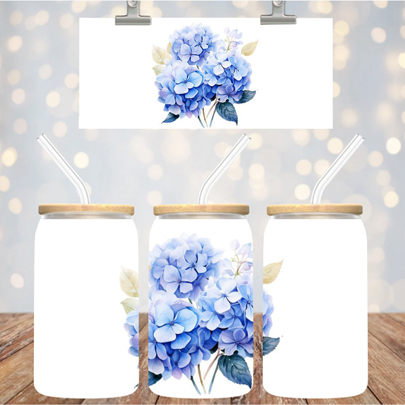 4" Decal Uvdtf Wrap Floral Hydrangea D145