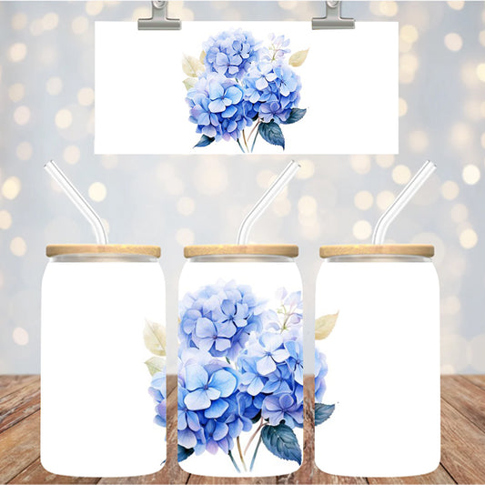 4" Decal Uvdtf Wrap Floral Hydrangea D145