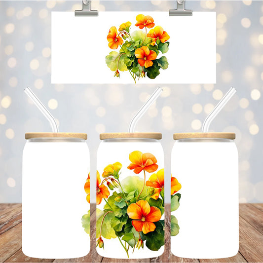 4" Decal Uvdtf Wrap Gold Floral D125