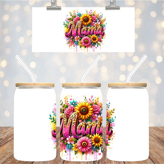 4" Decal Uvdtf Wrap Sunflower Leopard Mama D131