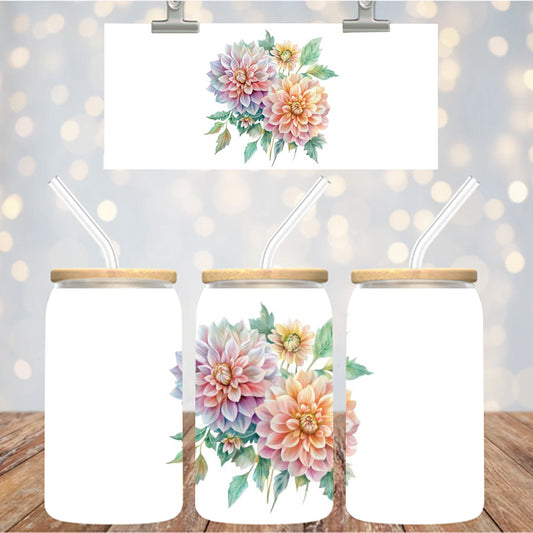 4" Decal Uvdtf Wrap Floral Dahlia D111
