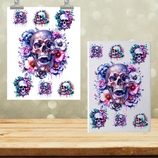 A5 Notebook UVDTF Wrap Skulls 7104