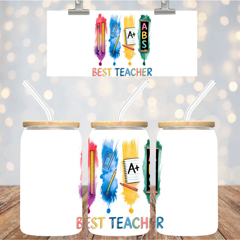 4" Decal Uvdtf Wrap Best Teacher D104