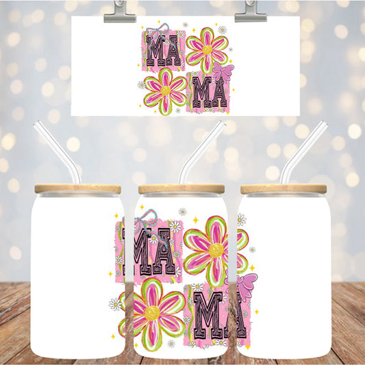 4" Decal Uvdtf Wrap Pink Mama Daisy D127