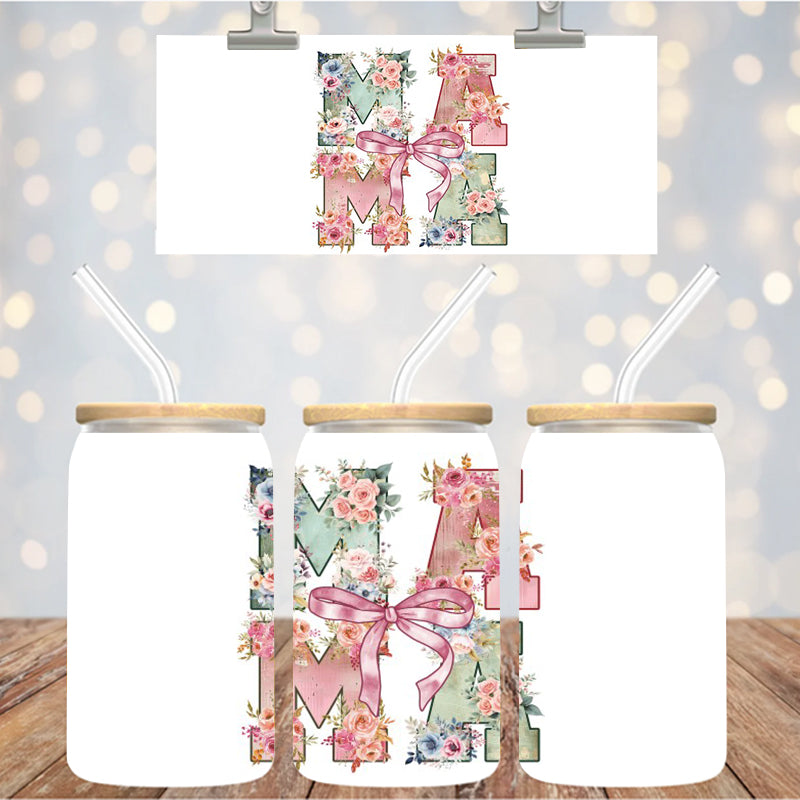4" Decal Uvdtf Wrap Floral Mama D130