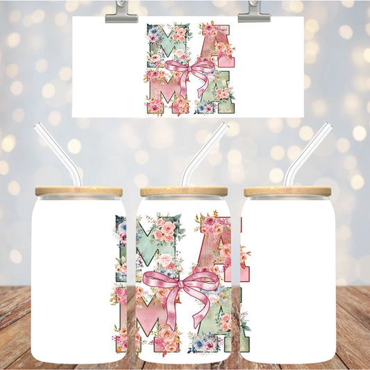 4" Decal Uvdtf Wrap Floral Mama D130