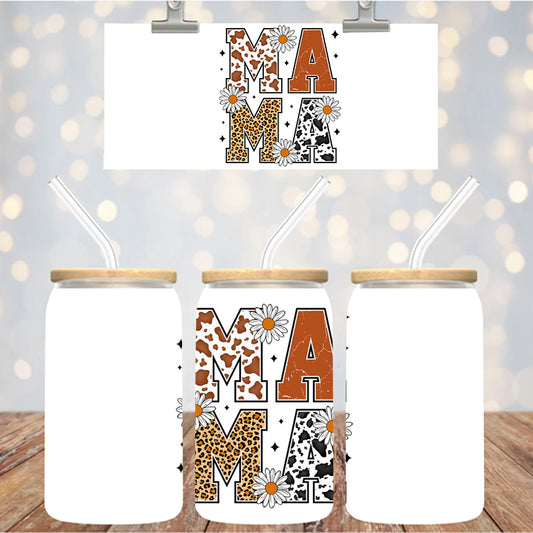 4" Decal Uvdtf Wrap Animal Print Mama D113