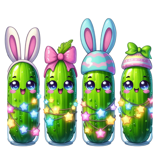11" DTF Print Ready to Press Easter Pickles