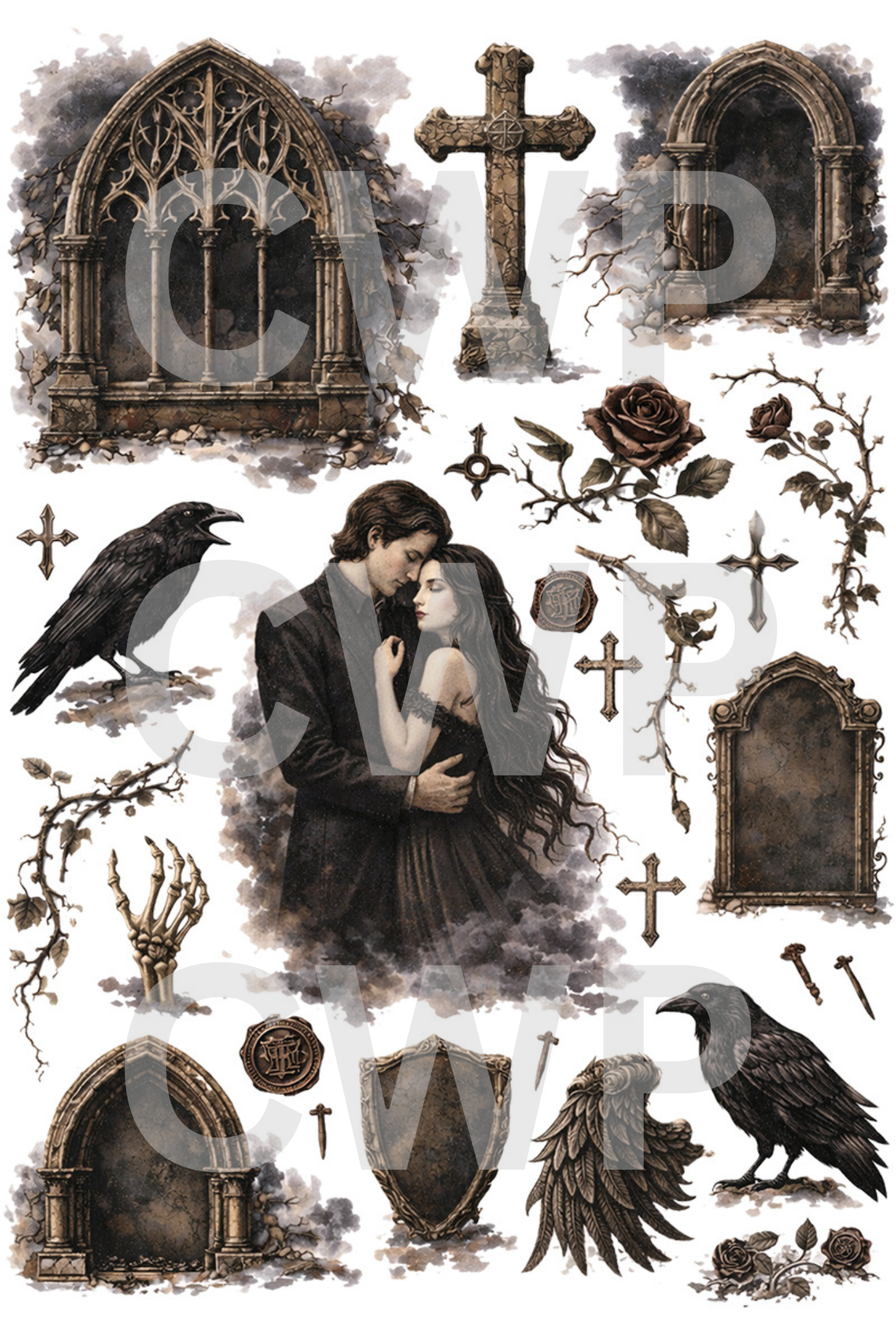 UVDTF 9.5 x14 Element Sheet Dark Romance 6