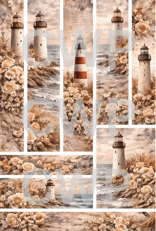 UVDTF 9.5 x14 Element Sheet Lighthouses 1