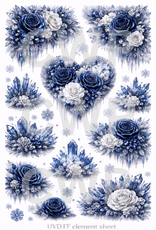 UVDTF 9.5 x14 Element Sheet Floral