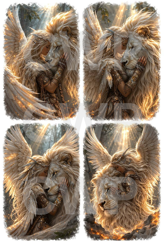 UVDTF 9.5 x14 Element Sheet Fantasy Princess and Lion 13