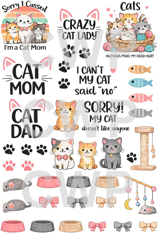 UVDTF 9.5 x14 Element Sheet Cats 12