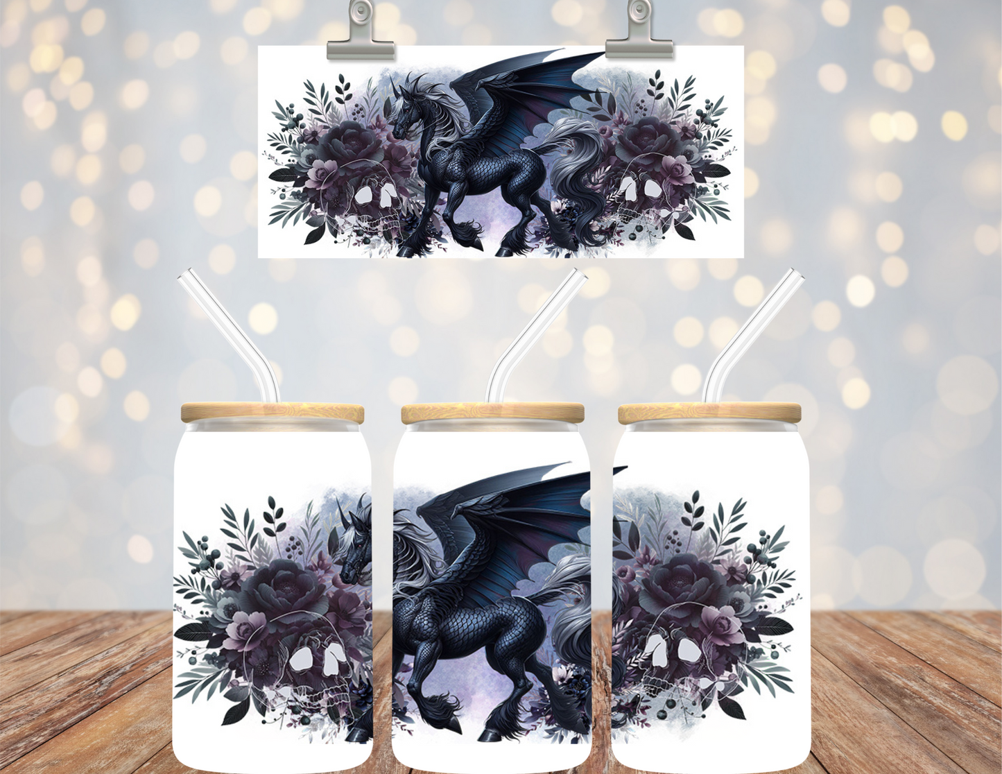 16 oz Uv Dtf Cup Wrap Mythical Horse 730