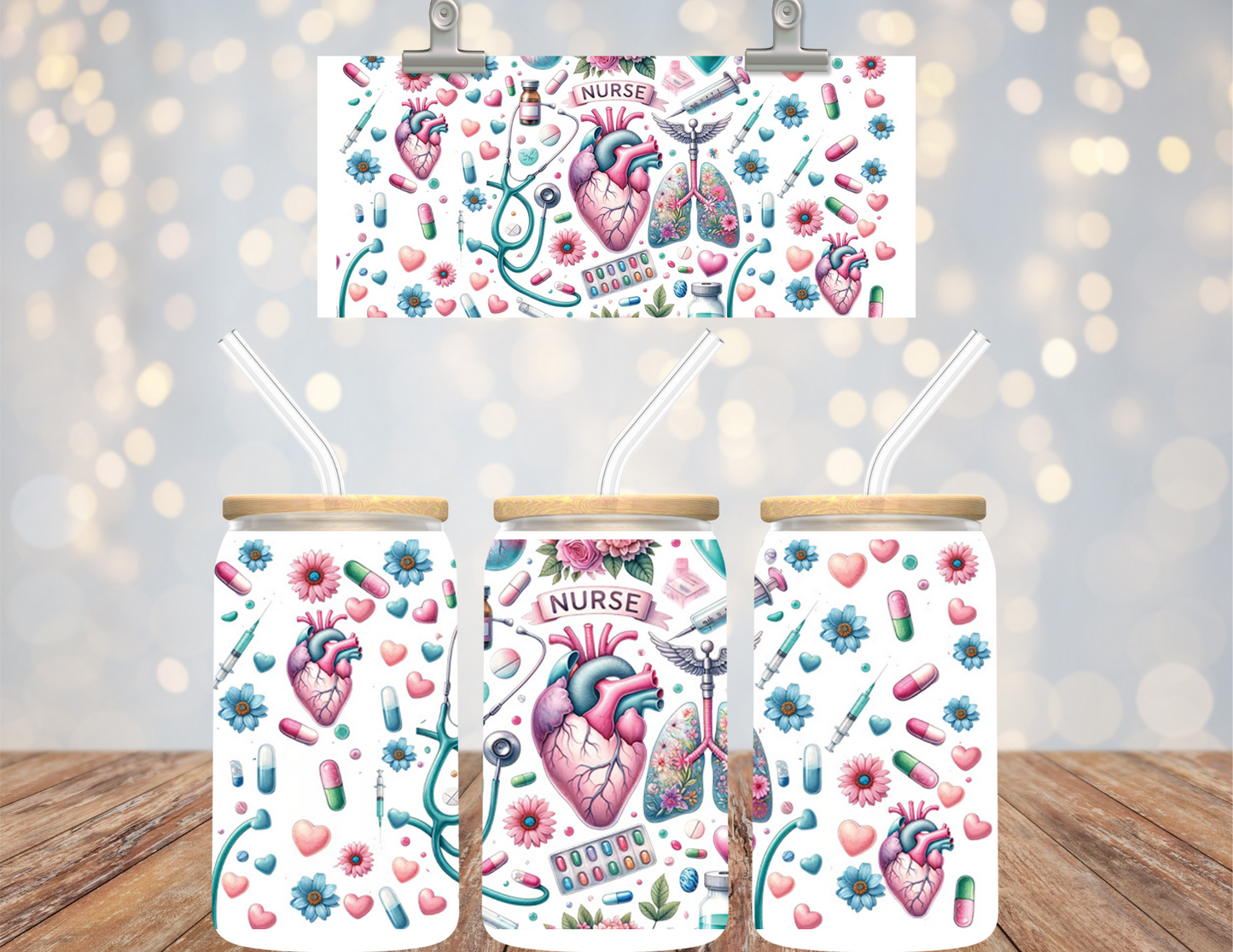 16 oz Uv Dtf Cup Wrap Nurse 735